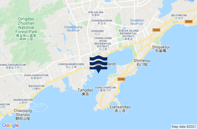 Tangdao Wan, Chinaの潮見表地図