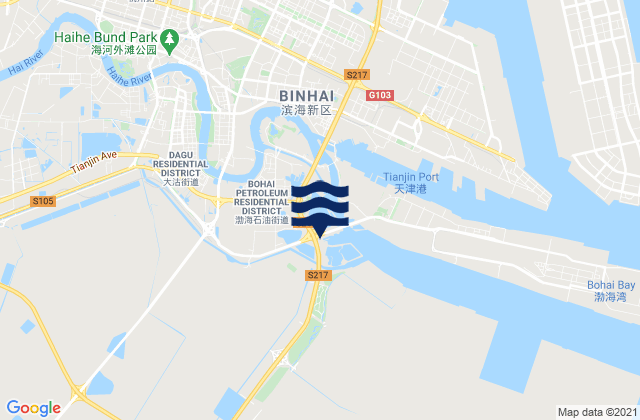 Tanggu, Chinaの潮見表地図