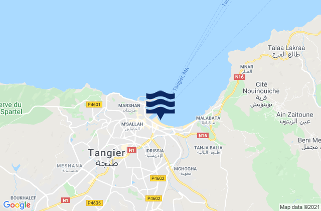 Tangier, Moroccoの潮見表地図