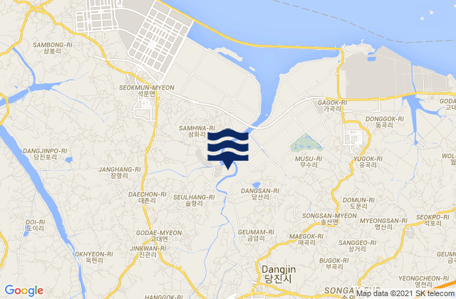 Tangjin, South Koreaの潮見表地図