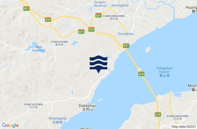 Tangtou, Chinaの潮見表地図