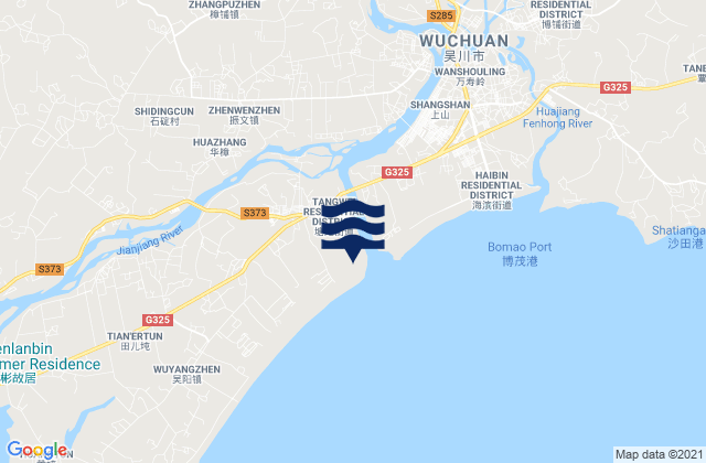 Tangwei, Chinaの潮見表地図