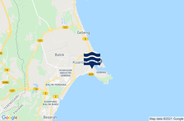 Tanjong Gelang, Malaysiaの潮見表地図