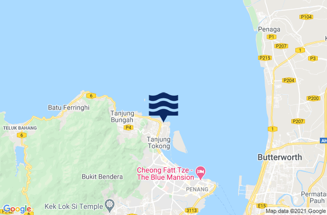 Tanjung Tokong, Malaysiaの潮見表地図