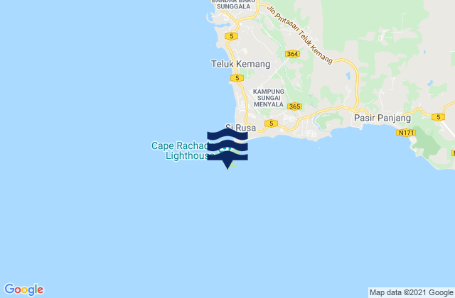 Tanjung Tuan, Malaysiaの潮見表地図