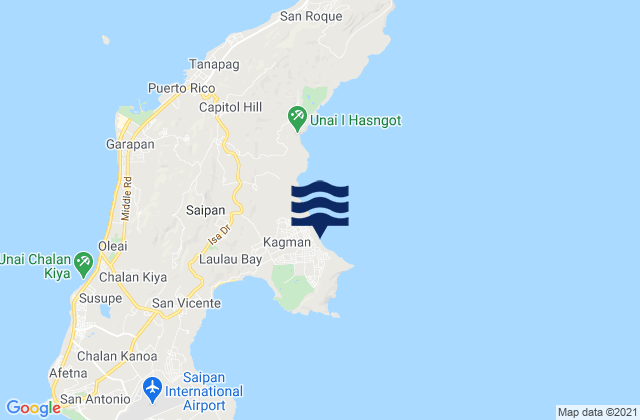 Tank Beach, Northern Mariana Islandsの潮見表地図