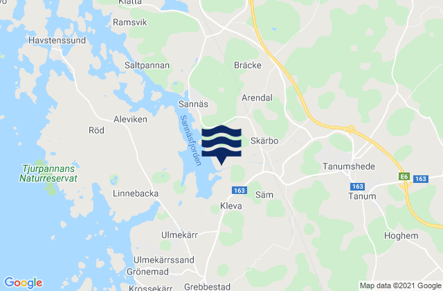 Tanumshede, Swedenの潮見表地図