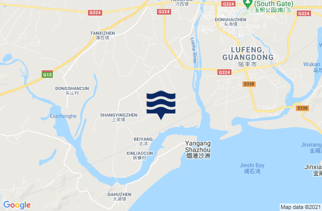 Tanxi, Chinaの潮見表地図