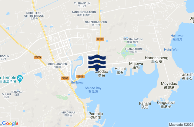 Taoyuan, Chinaの潮見表地図