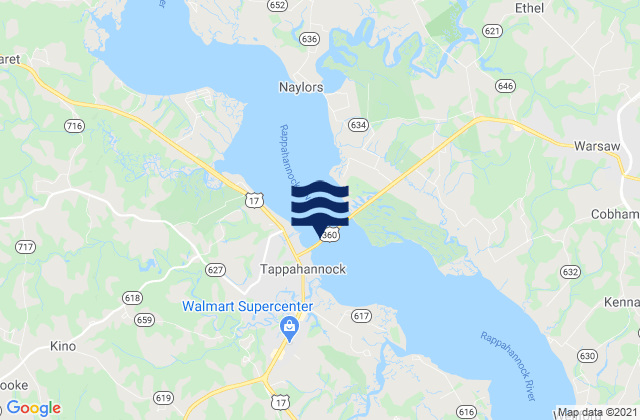 Tappahannock Bridge, United Statesの潮見表地図