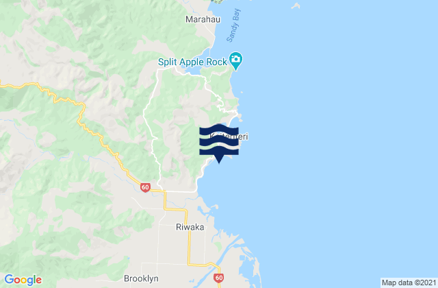Tapu Bay, New Zealandの潮見表地図