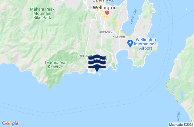 Taputeranga Island, New Zealandの潮見表地図