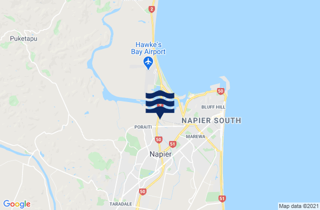 Taradale, New Zealandの潮見表地図