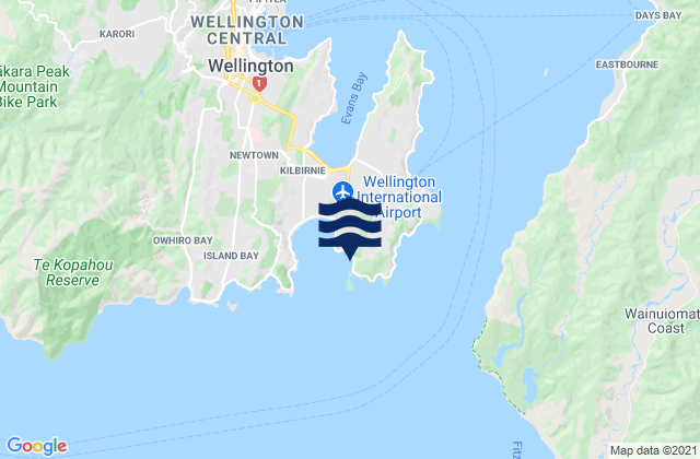 Tarakena Bay, New Zealandの潮見表地図