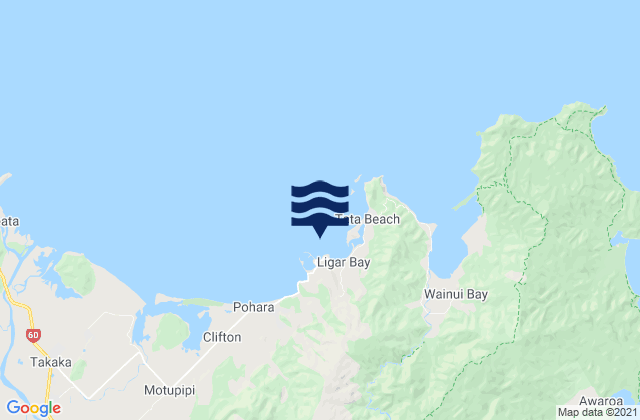 Tarakohe, New Zealandの潮見表地図