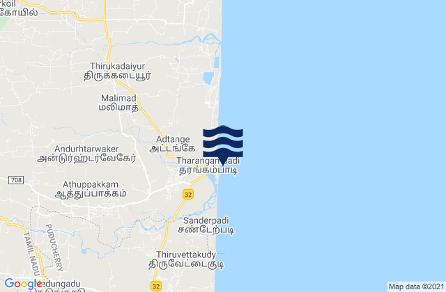Tarangambadi, Indiaの潮見表地図
