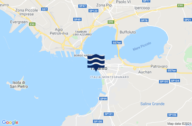 Taranto, Italyの潮見表地図