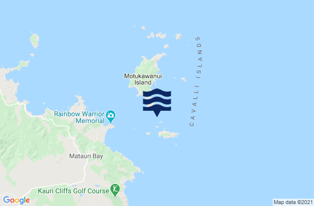 Tarawera Island, New Zealandの潮見表地図