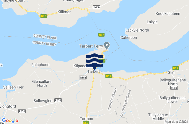 Tarbert, Irelandの潮見表地図