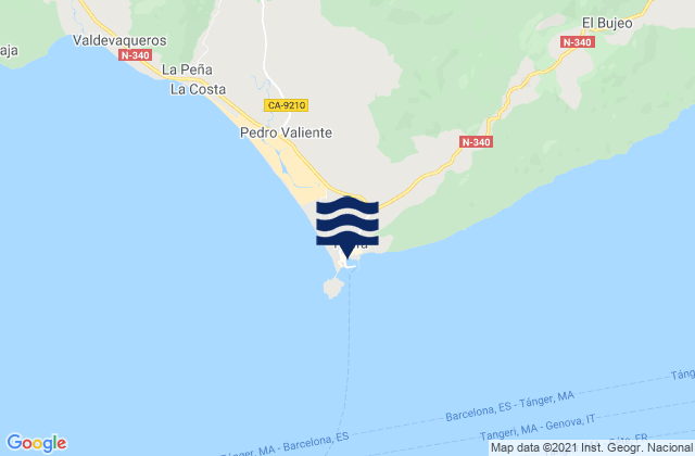 Tarifa Port, Spainの潮見表地図