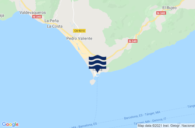 Tarifa, Spainの潮見表地図