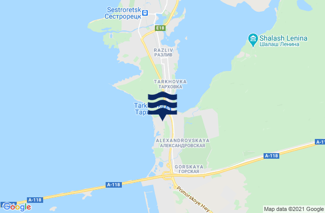 Tarkhovka, Russiaの潮見表地図
