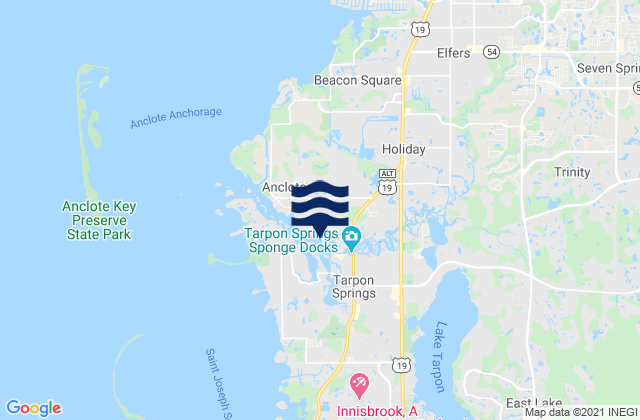 Tarpon Springs (Anclote River), United Statesの潮見表地図
