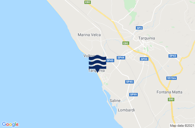 Tarquinia, Italyの潮見表地図