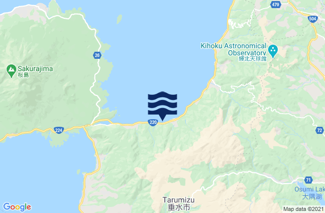 Tarumizu Shi, Japanの潮見表地図