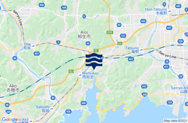 Tatsuno-shi, Japanの潮見表地図