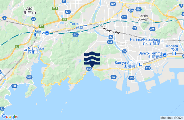 Tatsunochō-tominaga, Japanの潮見表地図