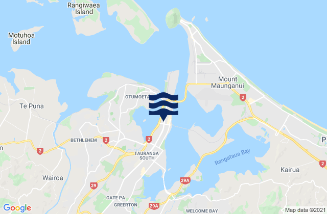 Tauranga, New Zealandの潮見表地図