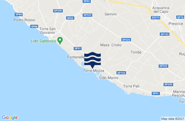 Taurisano, Italyの潮見表地図