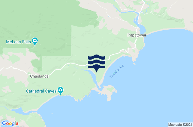 Tautuku Beach, New Zealandの潮見表地図