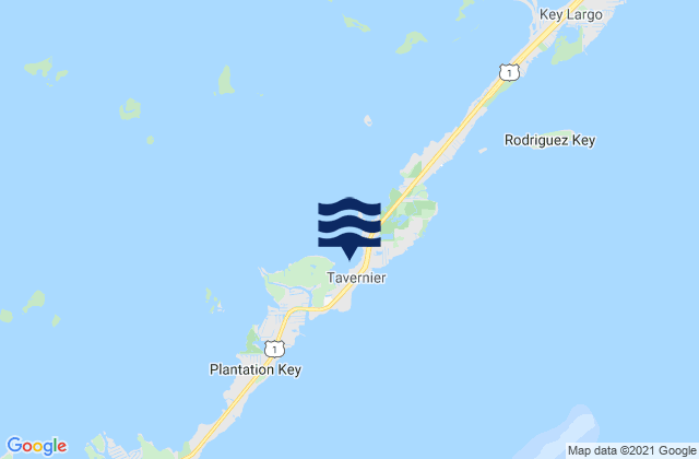 Tavernier Key Largo Florida Bay, United Statesの潮見表地図