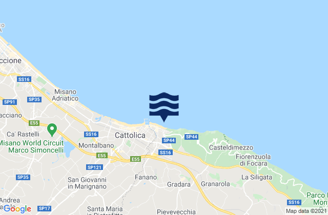 Tavullia, Italyの潮見表地図