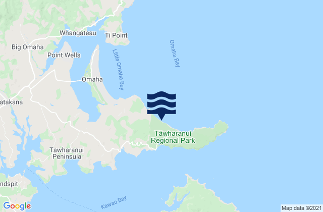 Tawharanui Peninsula, New Zealandの潮見表地図