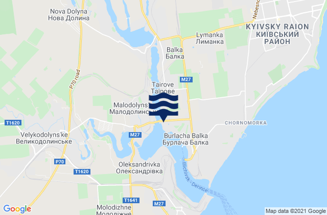 Tayirove, Ukraineの潮見表地図