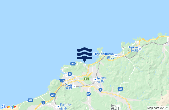 Taziri, Japanの潮見表地図