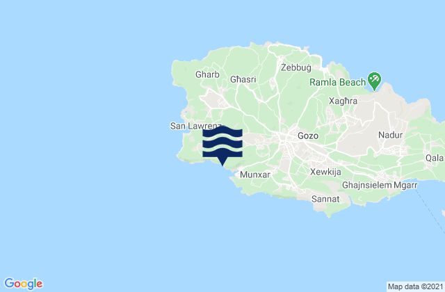 Ta’ Kerċem, Maltaの潮見表地図