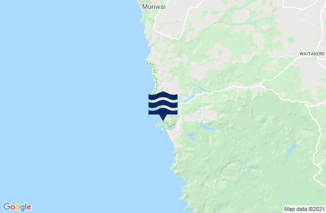 Te Henga (Bethells Beach) Auckland, New Zealandの潮見表地図