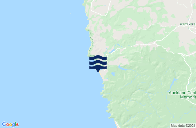 Te Henga (Bethells Beach), New Zealandの潮見表地図