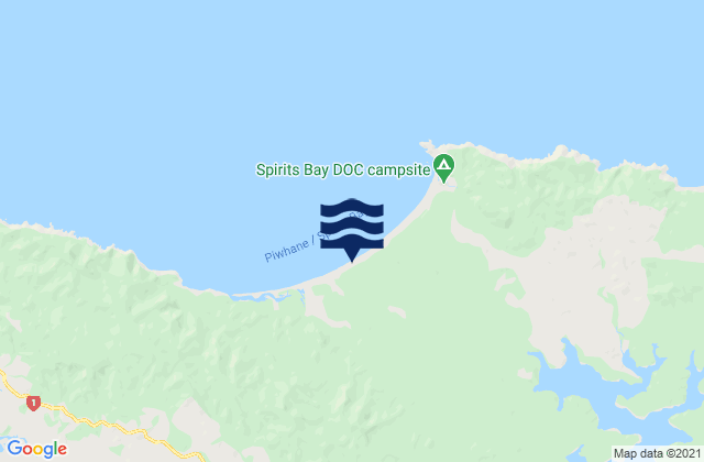 Te Horo Beach, New Zealandの潮見表地図