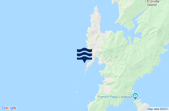 Te Horo Island, New Zealandの潮見表地図