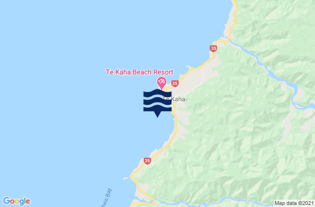 Te Kaha, New Zealandの潮見表地図