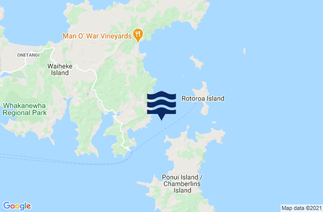 Te Kawau Bay, New Zealandの潮見表地図