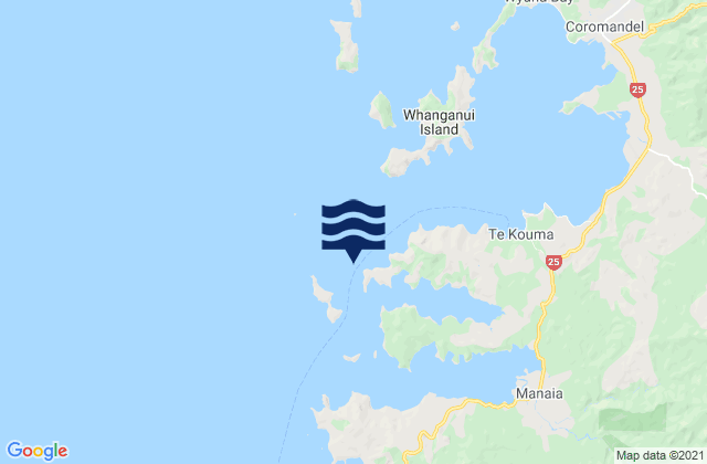 Te Kouma Light, New Zealandの潮見表地図