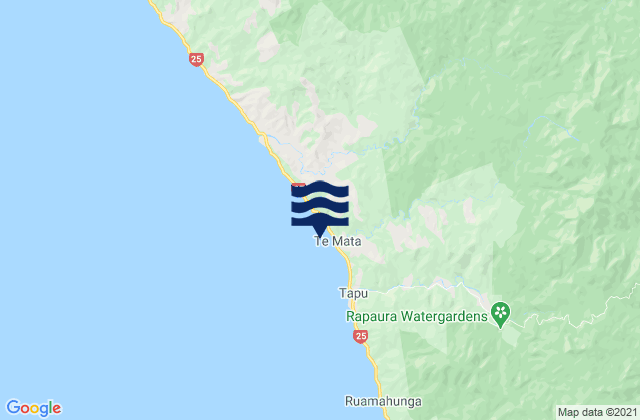 Te Mata Bay, New Zealandの潮見表地図
