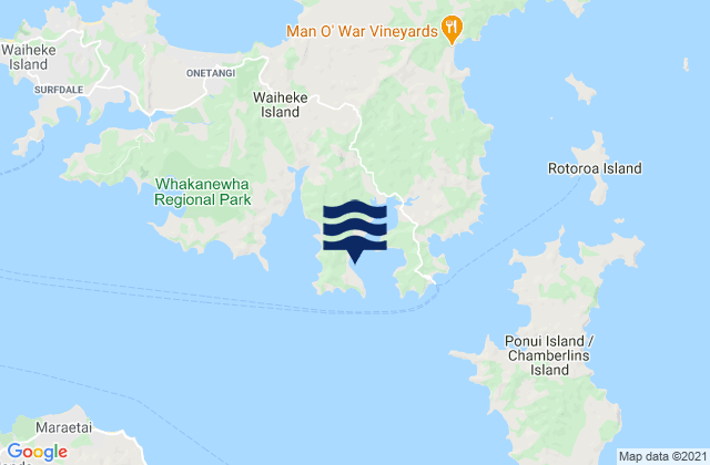 Te Matuku Bay (McLeods Bay), New Zealandの潮見表地図