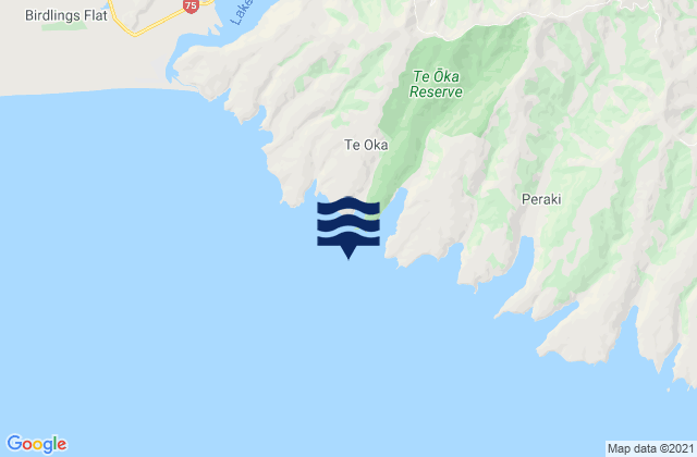 Te Oka Bay, New Zealandの潮見表地図